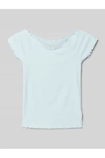 T-shirt o kroju slim fit z dekoltem carmen - Tom Tailor - Koszulki i topy damskie - miniaturka - grafika 1