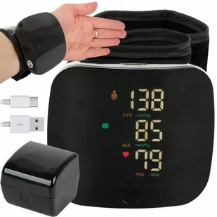 CIŚNIENIOMIERZ NADGARSTKOWY ELEKTRONICZNY LCD ETUI DŻWIĘK AKUMULTOROWY USB - Ciśnieniomierze i akcesoria - miniaturka - grafika 1
