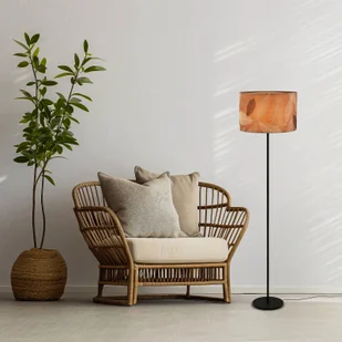 Briloner Lampa stojąca Mata, brązowy, metal, tkanina, E27 - Lampy stojące - miniaturka - grafika 1