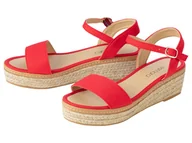 Sandały damskie - esmara® Sandały damskie letnie na koturnie (Czerwony, 38) - miniaturka - grafika 1