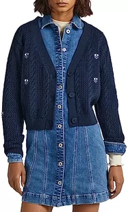 Pepe Jeans Emalynn damski sweter kardigan, Niebieski (Dulwich), XL - Swetry damskie - miniaturka - grafika 1
