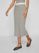 Spódnice - Vila Spódnica dzianinowa w kolorze kremowo-czarnym - miniaturka - grafika 1