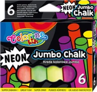 Kreda - Kreda kolorowa jumbo NEON 6 kolorów Colorino 892081PTR - miniaturka - grafika 1