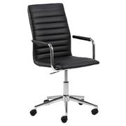 Fotele i krzesła biurowe - Krzesło Biurowe Obrotowe Deiffelt Black+Chr 103X45X58 - miniaturka - grafika 1