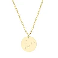 Bransoletki - Pozłacany naszyjnik damski znaki zodiaku konstelacje ze stali szlachetnej Ryby - Manoki - miniaturka - grafika 1