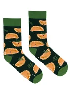 Skarpetki męskie - Pierogi zielone kolrowe skarpetki we wzory Kabak - miniaturka - grafika 1