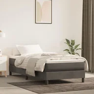 Łóżka - Lumarko Łóżko kontynentalne, ciemnoszare, obite aksamitem, 90x200 cm - miniaturka - grafika 1