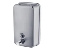 Mydelniczki i dozowniki mydła - Sanjo metalowy dozownik mydła w płynie 500 ml SD500MBS - miniaturka - grafika 1