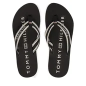 Klapki i japonki damskie - Japonki Tommy Hilfiger Th Webbing Summer Sandal FW0FW09193 Czarny - miniaturka - grafika 1