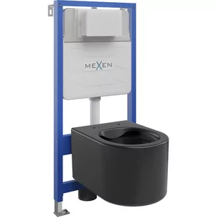 Mexen zestaw podtynkowy WC stelaż Fenix Slim z miską WC Sofia, czarny mat - Stelaże i zestawy podtynkowe do WC - miniaturka - grafika 1