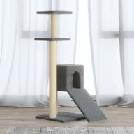 Drapaki dla kotów - shumee shumee Drapak dla kota ze słupkami sizalowymi jasnoszary 92 cm - miniaturka - grafika 1
