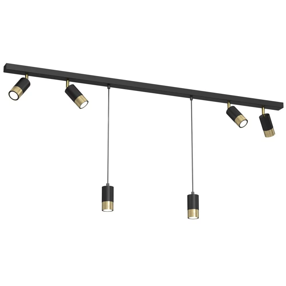 Luminex Link 3886 plafon lampa sufitowa 6x8W GU10 czarny/brązowy