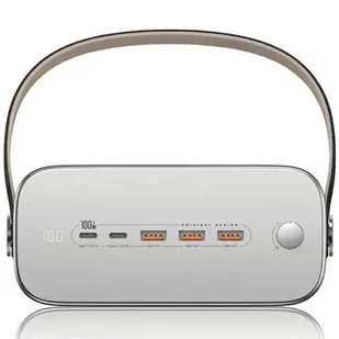 USAMS Powerbank 80000mAh 130W 2C+3A QC3.0+PD Fast Charge beżowy/beige STXLOGTC02 (US-CD196) + kabel USB-C-USB-C 100W 2m - Powerbanki - miniaturka - grafika 15