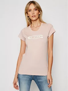 Koszulki i topy damskie - G-Star Raw T-Shirt Graphic 20 D15115-4107-7176 Różowy Slim Fit - grafika 1
