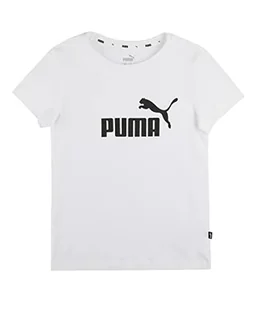 Puma Koszulka dziewczęca ESS logo G biała, 128 587029 - Koszulki dla dziewczynek - miniaturka - grafika 1