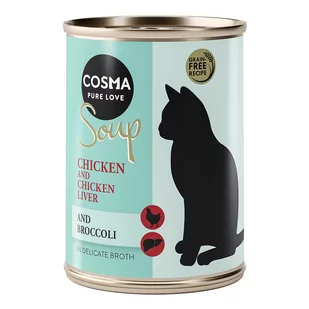 Megapakiet Cosma Soup, 24 x 100 g - Filet z kurczaka z wątróbką drobiową i brokułami - Mokra karma dla kotów - miniaturka - grafika 1