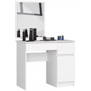 Fabryka mebli akord TOALETKA KOSMETYCZNA Z LUSTREM P-2/SL 500x600 PRAWA BIAŁA - Toaletki - miniaturka - grafika 1