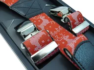 Dodatki do ubrań - Czerwone świąteczne szelki do spodni w renifery SZ76 - miniaturka - grafika 1