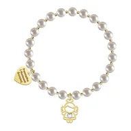 Biżuteria dla dzieci - I KOMUNIA ŚWIĘTA Bransoletka z Aniołkiem serce srebro pozłacane - miniaturka - grafika 1