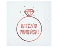 Folia, papier śniadaniowy, serwetki - Serwetki Wieczór Panieński białe 33x33cm 20szt. - Godan - miniaturka - grafika 1