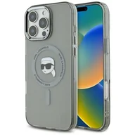 Etui i futerały do telefonów - Etui KARL LAGERFELD IML Metal Karl Head MagSafe do Apple iPhone 16 Pro Czarny | Bezpłatny transport - miniaturka - grafika 1