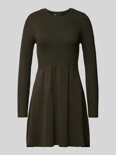 Sukienka z dzianiny o kroju regular fit z prążkowanej dzianiny model ‘ALMA’ - Sukienki - miniaturka - grafika 1