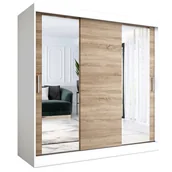 Szafy - Szafa przesuwna biały + dąb sonoma 200 cm H7-P09 - miniaturka - grafika 1