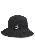 Czapki damskie - Calvin Klein Kapelusz Wide Brim Straw Bucket Hat K60K612914 Czarny - miniaturka - grafika 1