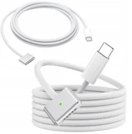 Kable USB - QIKtech Kabel przewód MagSafe 3 - USB-C 140W do MacBook / Pro / Air Magnetyczny 2m Biały - miniaturka - grafika 1