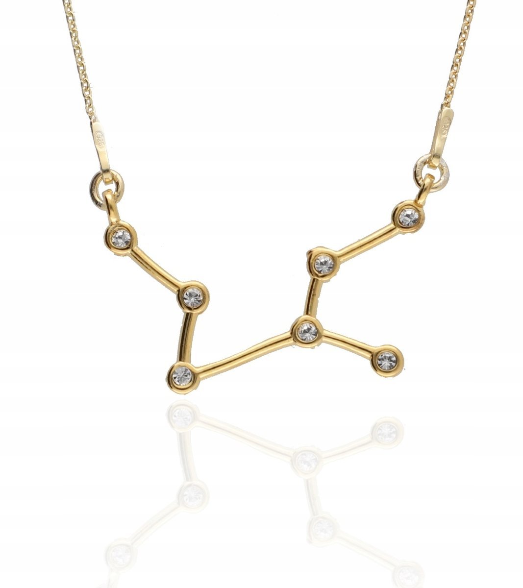 Złoty naszyjnik znak zodiaku konstelacja PANNA celebrytka srebro 925 45 cm