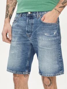 Pepe Jeans Szorty jeansowe Relaxed Short Repair PM801074 Niebieski Relaxed Fit - Spodenki męskie - miniaturka - grafika 1