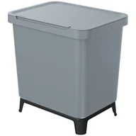 Kosze na śmieci - ŚMIETNIK KOSZE NA ŚMIECI SYSTEMA 2W1 SMOOTH GRAY - miniaturka - grafika 1