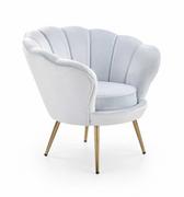 Fotele - Fotel Wypoczynkowy Halmar AMORINO jasny niebieskinogi - złote  - miniaturka - grafika 1