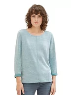 Bluzy damskie - TOM TAILOR Bluza damska, 32402 - Ever Green Melange, 3XL - miniaturka - grafika 1