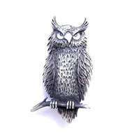 Broszki - Broszka srebrna- Sowa szara - miniaturka - grafika 1