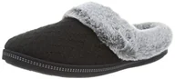 Kapcie damskie - Skechers Damskie kapcie Cozy Campfire Home Essential, Czarny sweter dzianinowy sztuczne futro, 41 EU - miniaturka - grafika 1
