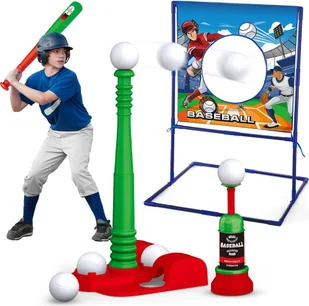 VATOS Zestaw do Gry w Baseballa dla Dzieci z Regulowaną Wysokością - Zabawki i gry sportowe - miniaturka - grafika 1