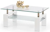 Inne meble do salonu - Nowoczesna Ława Biały Szklana Połysk E5-D87 - miniaturka - grafika 1