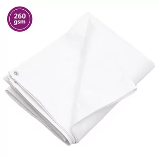 vidaXL Plandeka, 260 g/m², 8x10 m, biała, HDPE - Folie budowlane - miniaturka - grafika 1