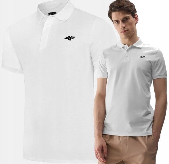 4F Męska Koszulka Polo Klasyczna Bawełniana Gruba Regular TPTSM130 > XL