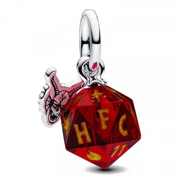 Zawieszka Charms SREBRO 925 Koralik Stranger Things Kość Hellfire Club
