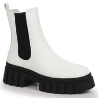 Botki damskie - Sztyblety na platformie ocieplane Sergio Leone W SK392B białe - miniaturka - grafika 1