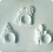 Akcesoria rzeźbiarskie - Forma do odlewów gipsu, serwetki bożonarodzeniowe, 3 elementy - miniaturka - grafika 1