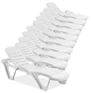 Leżaki ogrodowe - 10x Leżak MONOBLOCK White - Focus Garden - miniaturka - grafika 1
