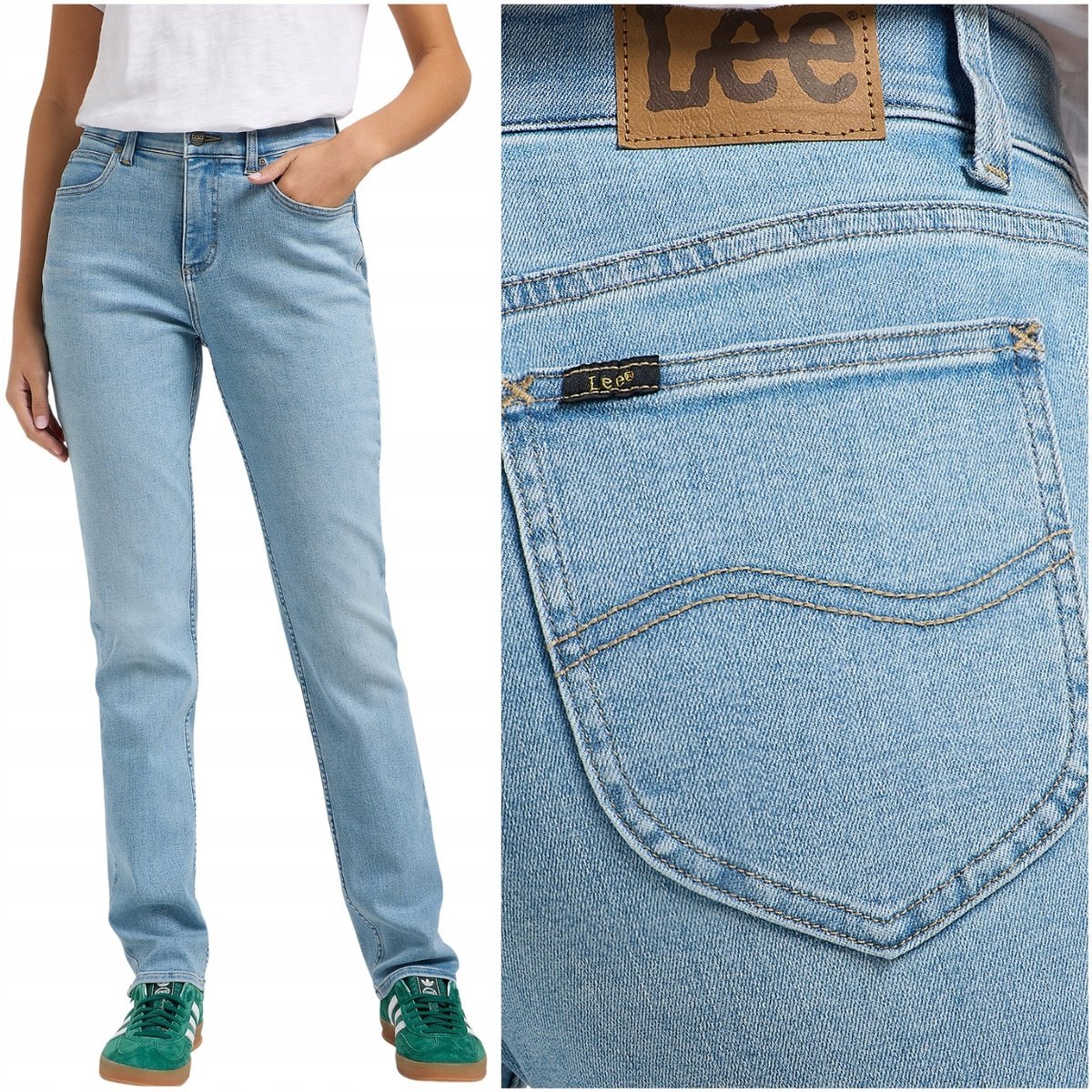 Lee ULC STRAIGHT wygodne jasne proste damskie spodnie jeansowe W29 L31