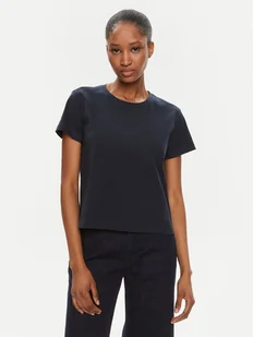 Sisley T-Shirt 3I1XL100Y Czarny Slim Fit - Koszulki i topy damskie - miniaturka - grafika 1