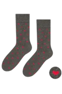 Skarpetki męskie - Steven 136 084 serduszka grafit skarpety męskie - miniaturka - grafika 1