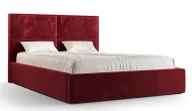 Łóżka - Czerwone welurowe łóżko z pojemnikiem 4 rozmiary - Arviano - miniaturka - grafika 1