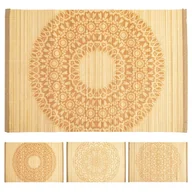 Obrusy i serwetki - Orion Mata kuchenna zwijana na stół bambusowa podkładka pod talerz talerze sztućce mandala 30x45 cm O-710777 + O-710777 - miniaturka - grafika 1