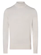 Swetry męskie - Calvin Klein - Męski sweter z wełny merino, beżowy - miniaturka - grafika 1